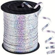 MOUDUO Home Essentials 500 Yard Balloon Curling Ribbon Roll Crimps Silver Shiny Curling Ribbon for Gift Wrapping Party and Festival Decoration Home Ornament (Silver)